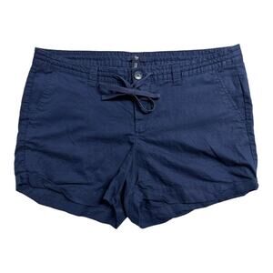 GAP Shorts Womens Size 14 Drawstring Elysian Blue Linen